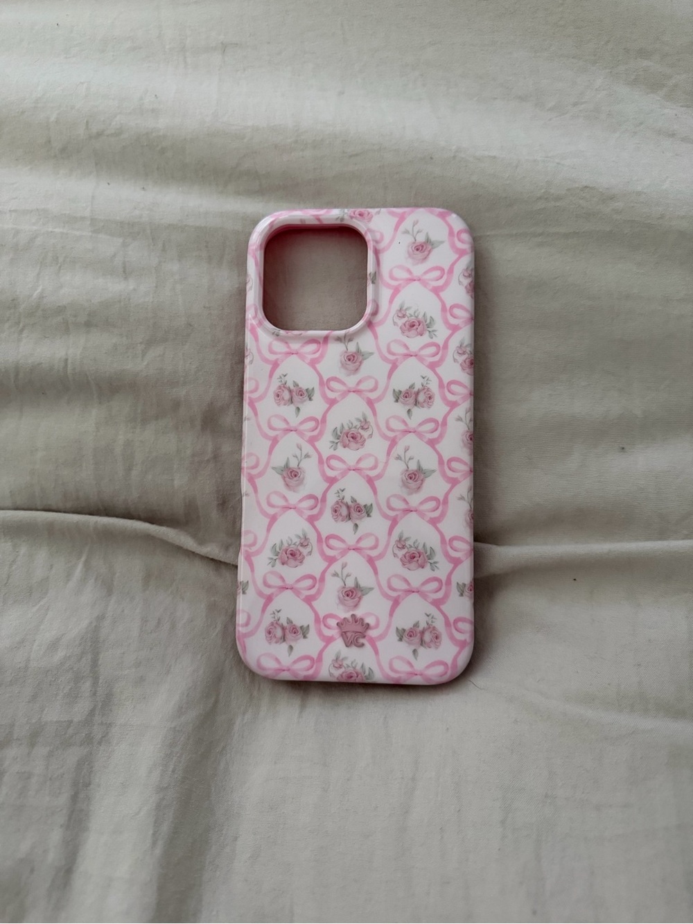 Velvet Caviar Pink Floral Ribbon iPhone Case